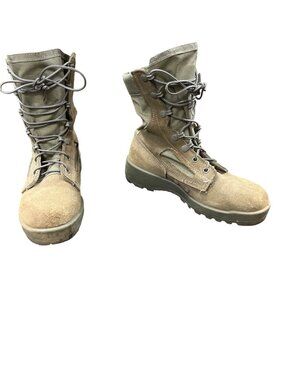 Belleville Suede Nylon wms tan gray tactical military boots sz 5.5R SKU 10-716